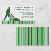 grüne Streifenrasendienstleistungen Visitenkarte (Vorne/Hinten)