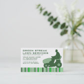 grüne Streifenrasendienstleistungen Visitenkarte (Stehend Vorderseite)