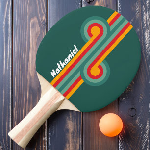 Grüne Streifenschleife mit Namen Tischtennis Schläger