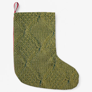 grüne Strickstoffe, Strickstoffe, grüne Gewebe Kleiner Weihnachtsstrumpf