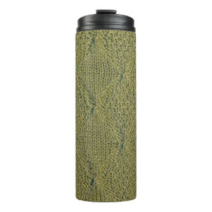 grüne Strickstoffe, Strickstoffe, grüne Gewebe Thermosbecher