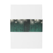 Grüne String Lights Rustic Wood Boho Barn Wedding Einladungsbanderole (Rückseitenbeispiel)