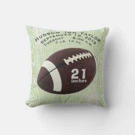 Grüne Strips Fußball Boys Geburtsakte Kissen