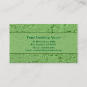 Grüne Stuck-Beschaffenheit Visitenkarte (Rückseite)