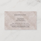 Grüne Succulents auf Imitat-Leinwandmodernem Chic Visitenkarte (Rückseite)