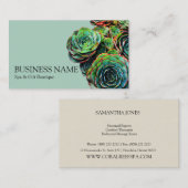 Grüne Succulents-modernes Chic Visitenkarte (Vorne/Hinten)