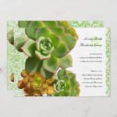 Grüne Succulents-Vintage Einladung (Vorne/Hinten)