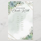 Grüne Sukkulationen Blume Storybook Character Matc (Rückseite)