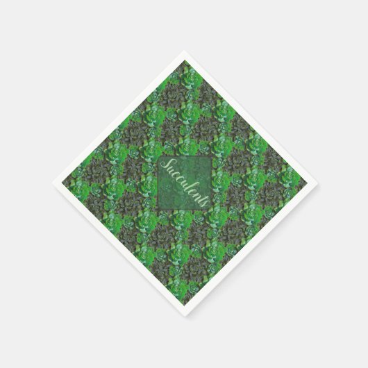 Grüne Sukkulationen Lattice Muster Papier Napkins Serviette (Ecke)