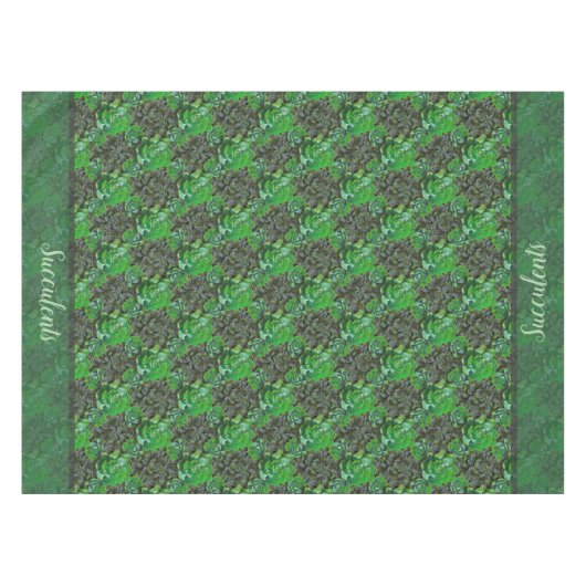 Grüne Sukkulationen Lattice Muster Tablecloths Tischdecke (Vorderseite (Horizontal))