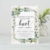 Grüne sukkulente band den Knoten Verlobung Einladung (Stehend Vorderseite)