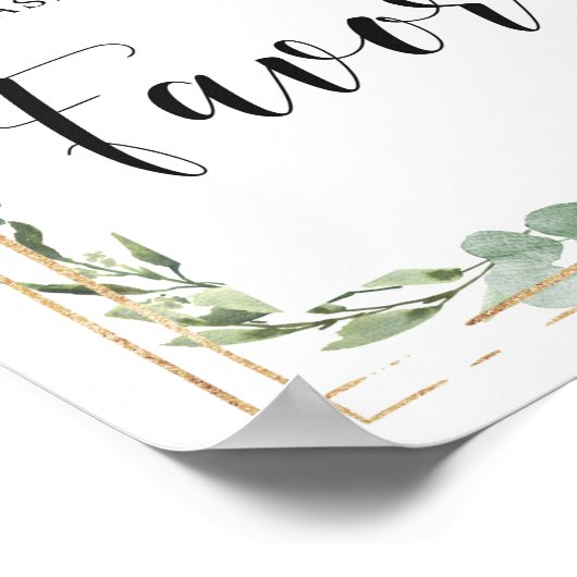 Grüne sukkulente Blätter mit blühenden Farben Gold Poster (Ecke)