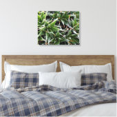Grüne Sukkulente Blume dekorative Fotografie Leinwanddruck (Insitu (Schlafzimmer))