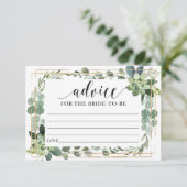 Grüne Sukkulente Blumenberatung für die Braut Begleitkarte (Stehend Vorderseite)