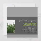Grüne Sukkulente Gras Pflanze Foto Modernes Party Einladung (Rückseite)