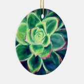 Grüne Sukkulente Kunstmalerei Keramik Ornament (Rechts)