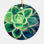 Grüne Sukkulente Kunstmalerei Keramik Ornament (Vorne)