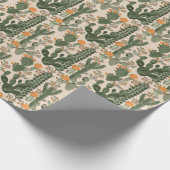 Grüne Sukkulente, orangefarbene Blume, Strandtapet Geschenkpapier (Ecke)