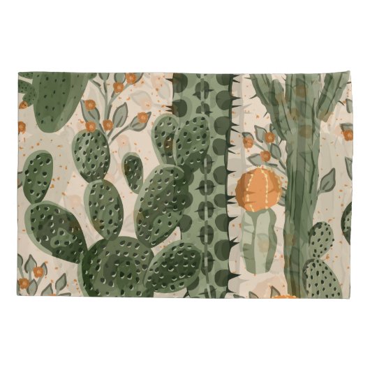 Grüne Sukkulente, orangefarbene Blume, Strandtapet Kissenbezug (Rückseite)