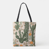 Grüne Sukkulente, orangefarbene Blume, Strandtapet Tasche (Rückseite)