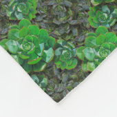 Grüne Sukkulenten Gittermuster Fleece Blanket (Ecke)