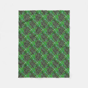 Grüne Sukkulenten Gittermuster Fleece Blanket