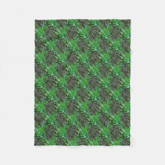 Grüne Sukkulenten Gittermuster Fleece Blanket (Vorderseite)
