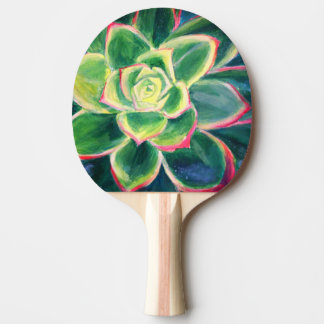 Grüne Sukkulenten-Kunstzeichnung Tischtennis Schläger