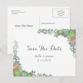 Grüne Sukkulenten Save The Date Postkarten (Vorne/Hinten)