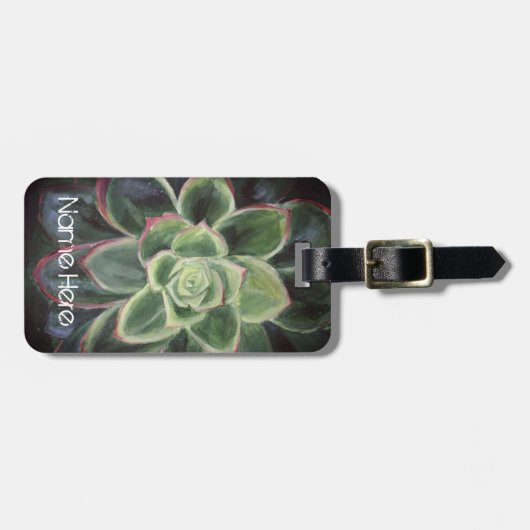 Grüne Sukkulentfarben Gepäckanhänger (Vorderseite horizontal)