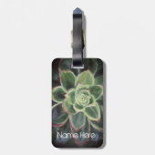 Grüne Sukkulentfarben Gepäckanhänger (Rückseite vertikal)