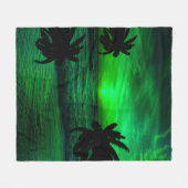 GRÜNE SUNSETS OZEAN LANDSCHAFTLICH FLEECEDECKE (Vorderseite (Horizontal))