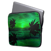 GRÜNE SUNSETS OZEAN LANDSCHAFTLICH LAPTOPSCHUTZHÜLLE (Vorderseite Links)