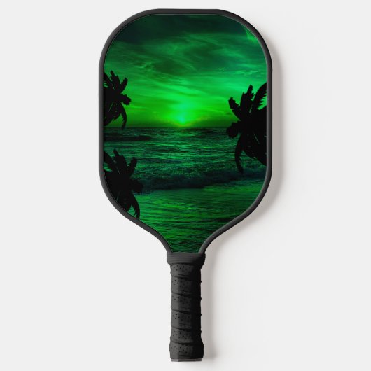 GRÜNE SUNSETS OZEAN LANDSCHAFTLICH PICKLEBALL SCHLÄGER (Vorderseite)