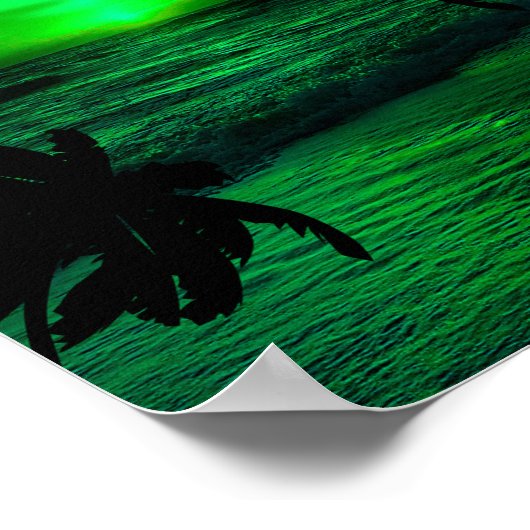 GRÜNE SUNSETS OZEAN LANDSCHAFTLICH POSTER (Ecke)