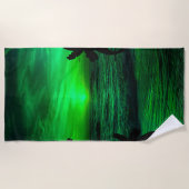 GRÜNE SUNSETS OZEAN LANDSCHAFTLICH STRANDTUCH (Vorderseite)