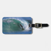 Grüne Surfwelle Neuseeland Gepäckanhänger (Vorderseite horizontal)