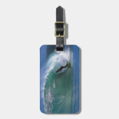 Grüne Surfwelle Neuseeland Gepäckanhänger (Vorderseite vertikal)