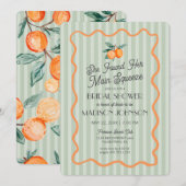 Grüne Süsse Hauptpresse Citrus Brautparty Einladung (Vorne/Hinten)