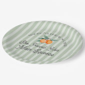 Grüne Süsse Hauptpresse Citrus Brautparty Pappteller (Schrägansicht)