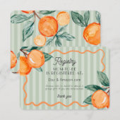 Grüne Süsse Pastel Citrus Baby Registry Begleitkarte (Vorne/Hinten)