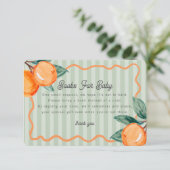 Grüne Süsse Pastel Citrus Bücher für Baby Begleitkarte (Stehend Vorderseite)