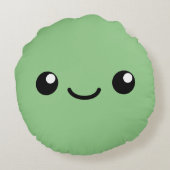 Grüne Süsse Rundes Kissen (Rückseite)