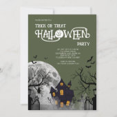 Grüne Süßigkeiten oder Saures Kinder Halloween-Kos Einladung (Vorderseite)