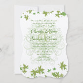 Grüne Swirl Leaf Tree Einladung zur Hochzeit (Rückseite)