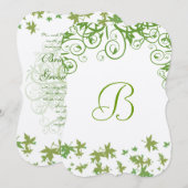 Grüne Swirl Leaf Tree Einladung zur Hochzeit (Vorne/Hinten)