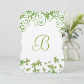 Grüne Swirl Leaf Tree Einladung zur Hochzeit (Stehend Vorderseite)