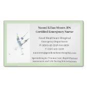 Grüne Syringes Krankenpflegerin Magnetische Visitenkarte (Vorderseite)