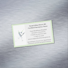 Grüne Syringes Krankenpflegerin Magnetische Visitenkarte