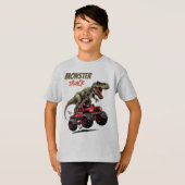Grüne T-Rex-Rotkehlkampfflugzeuge Kinder T-Shirt (Vorne ganz)